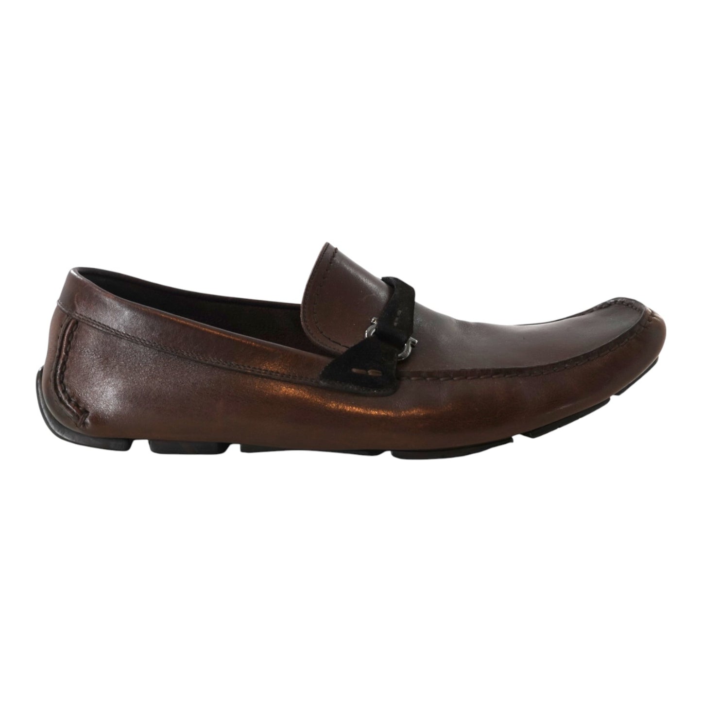 Ferragamo Brown Leather Mens Loafers