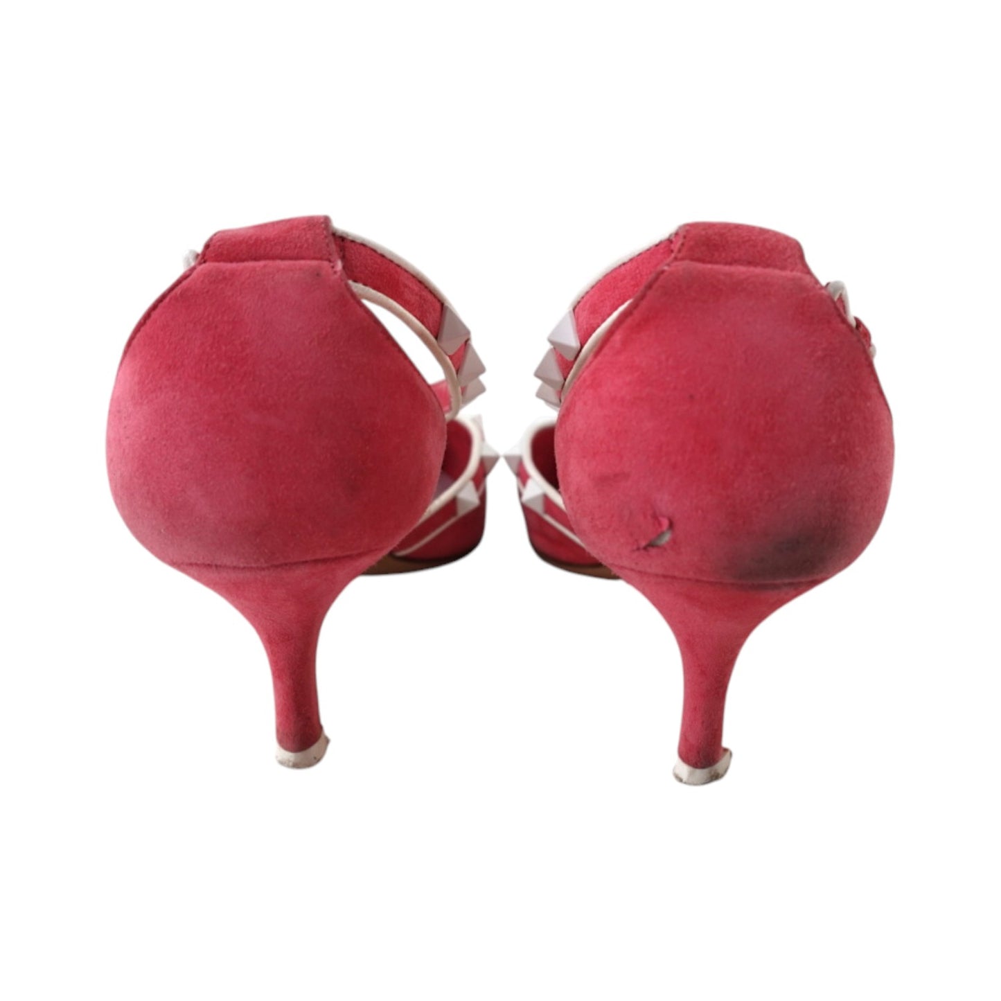 Valentino Garavani Pink Suede Studded Pointed Toe Shoe