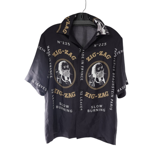 Amiri Zig-Zag Rolling Paper Silk Shirt