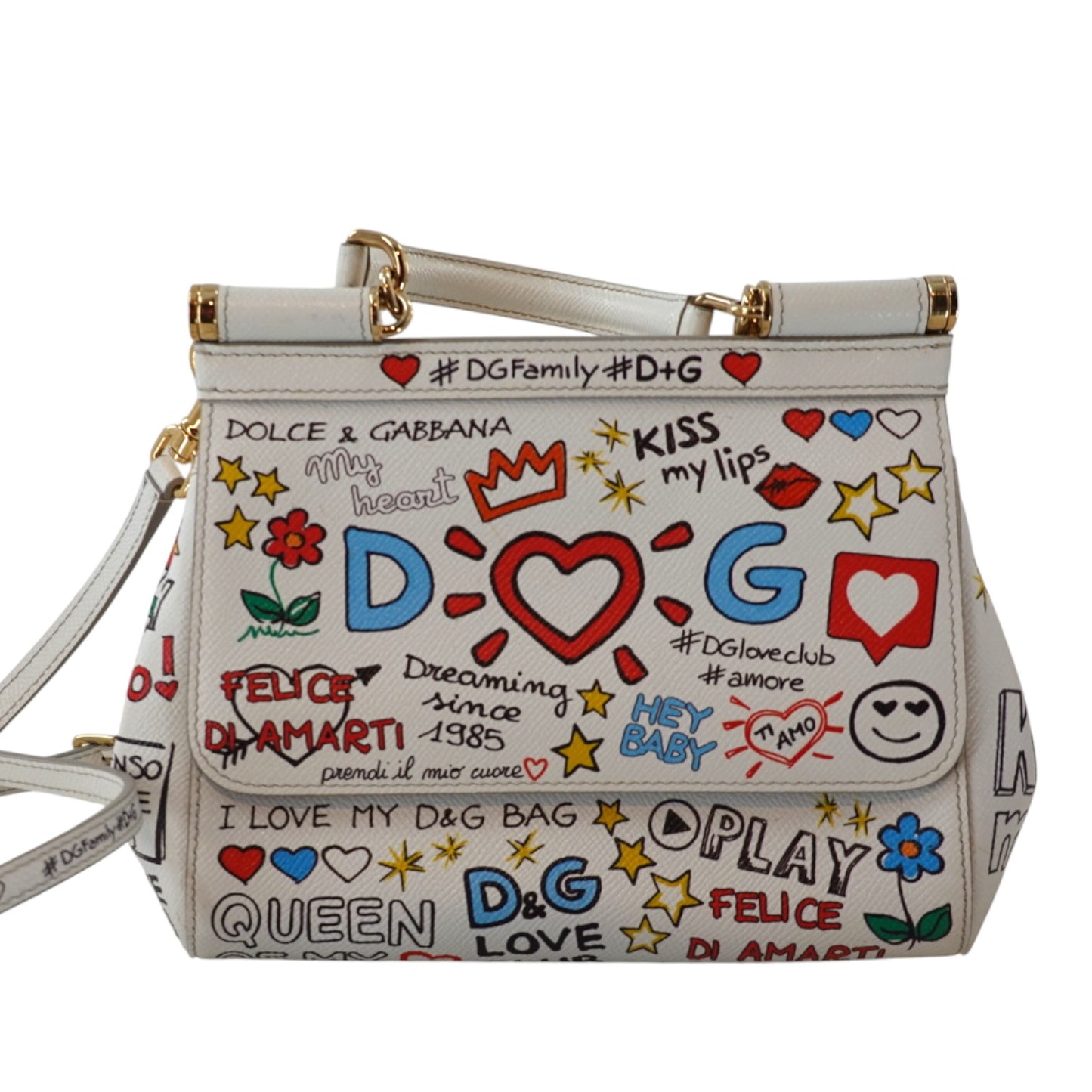 Dolce & Gabbana Dauphine Graffiti Miss Sicily Satchel