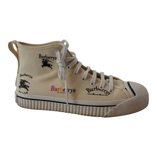 Burberry Cream Colored Logo Sneakers