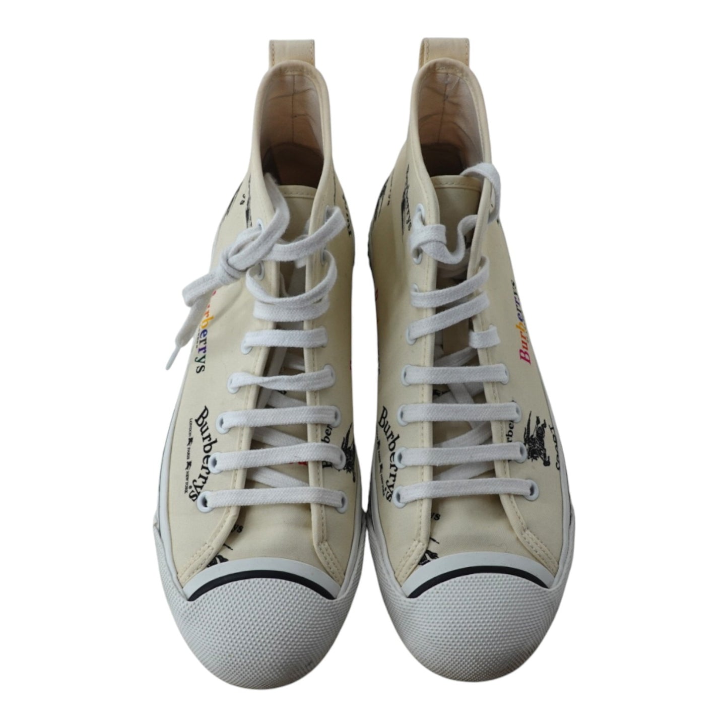 Burberry Cream Colored Logo Sneakers