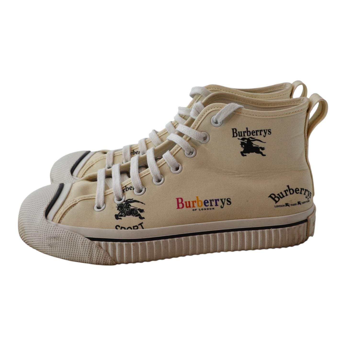 Burberry Cream Colored Logo Sneakers