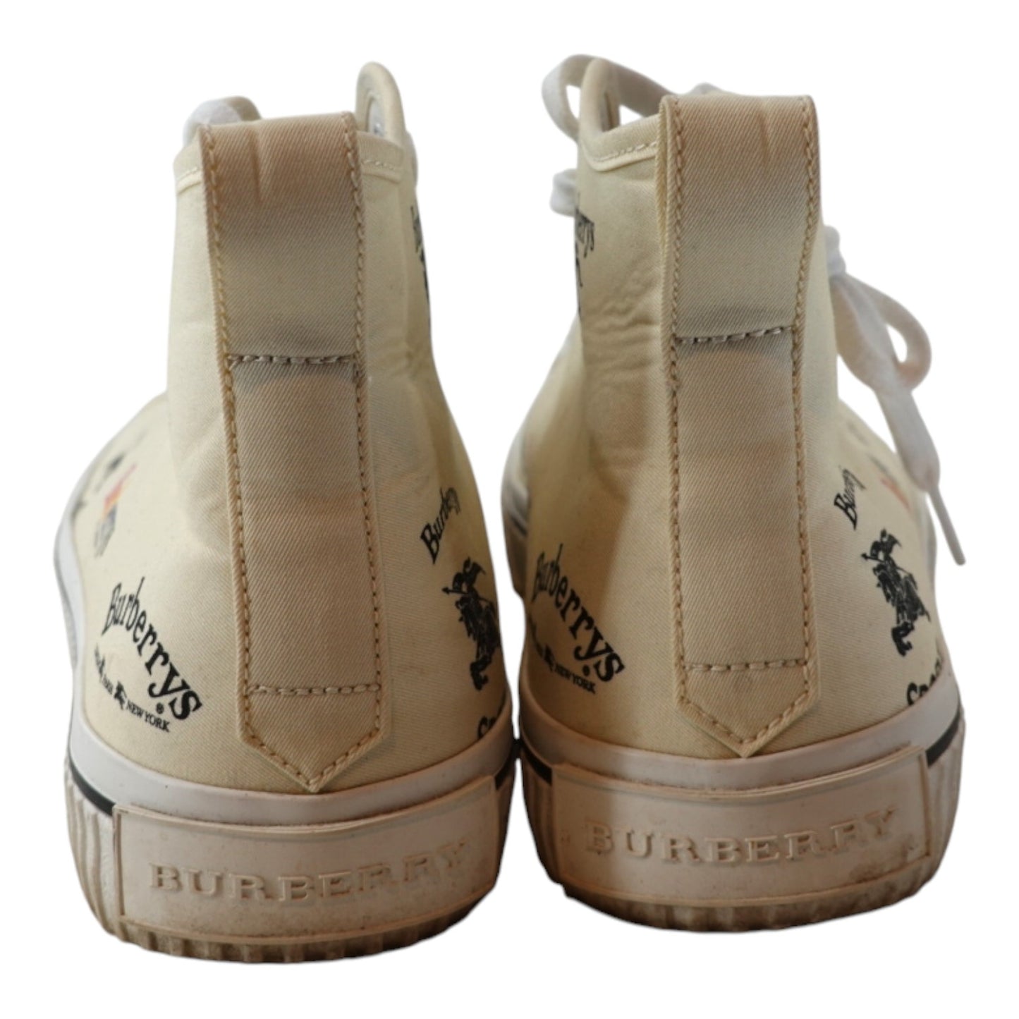 Burberry Cream Colored Logo Sneakers
