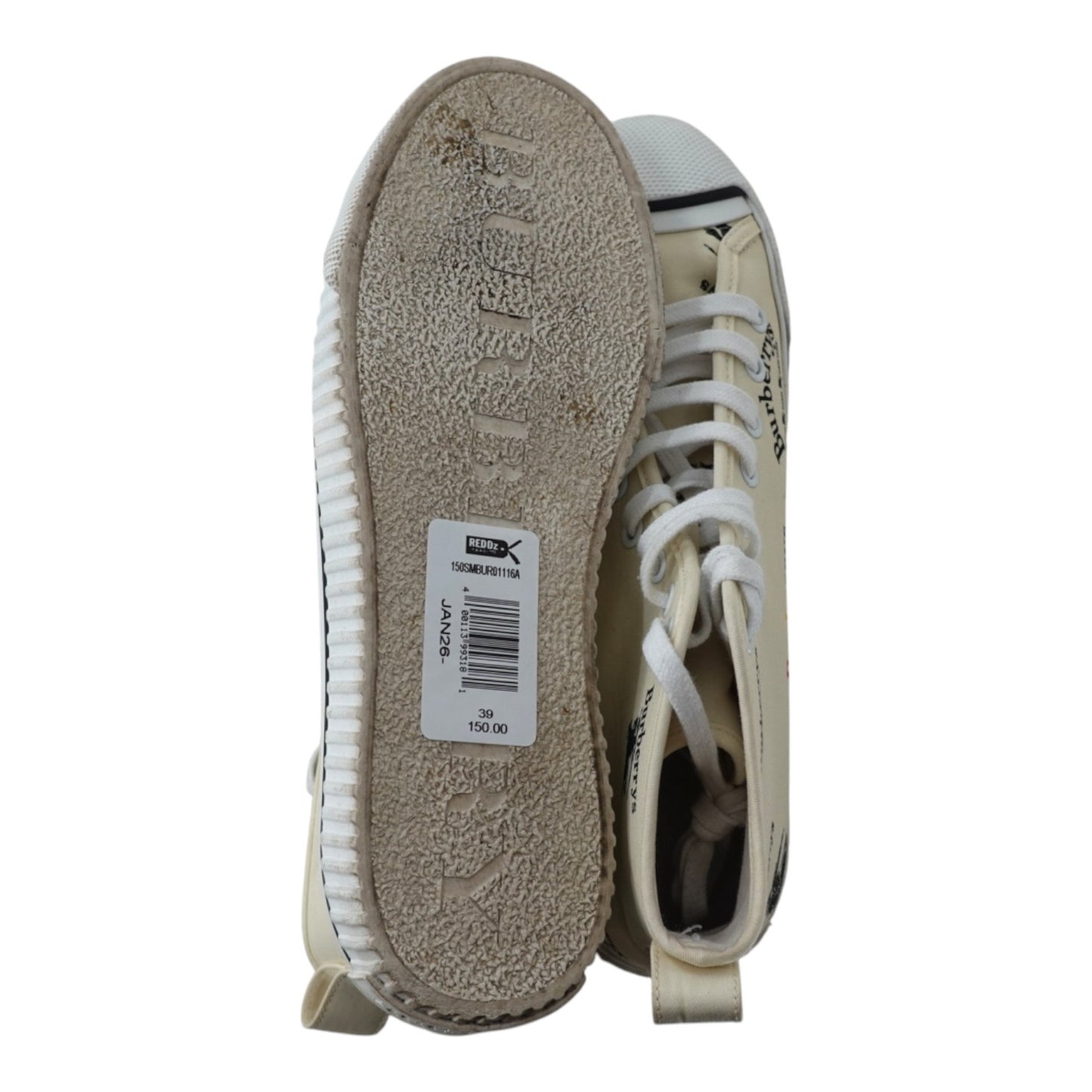 Burberry Cream Colored Logo Sneakers
