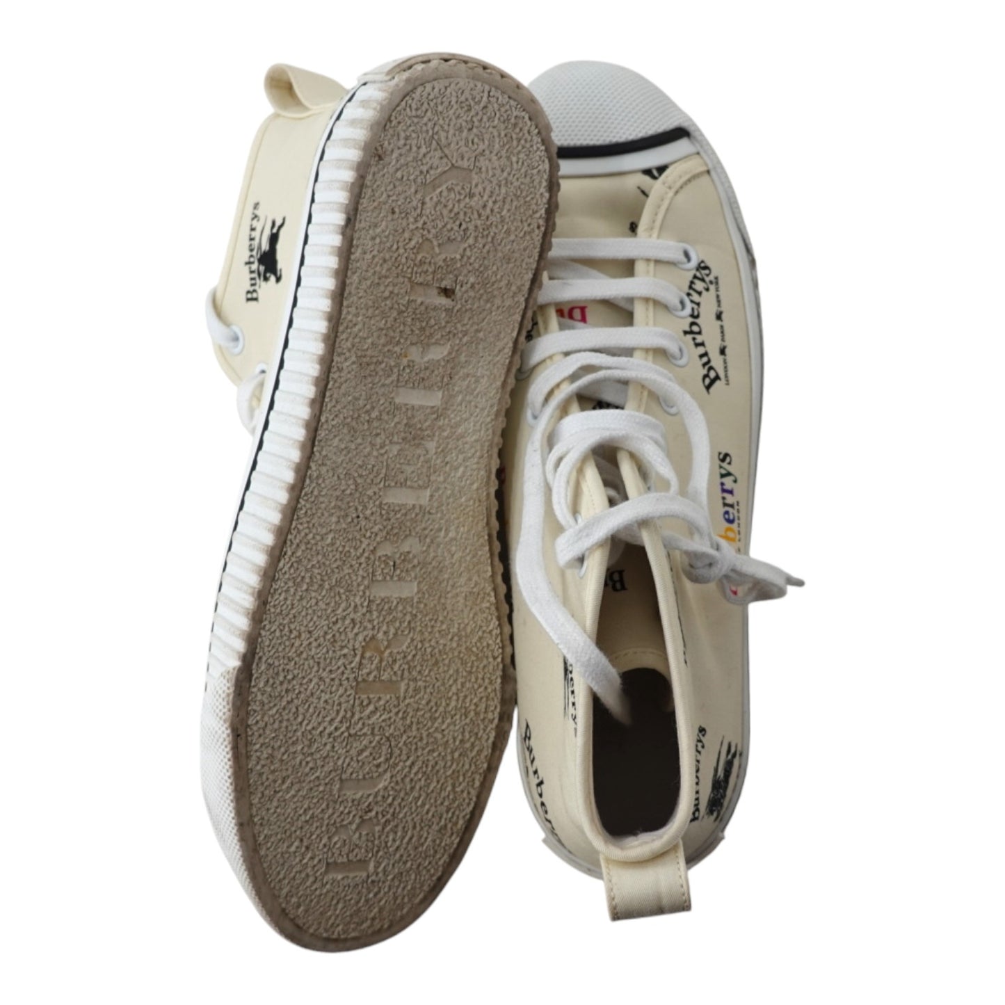 Burberry Cream Colored Logo Sneakers