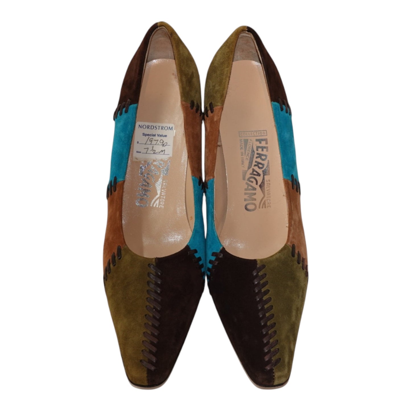 Salvatore Ferragamo Color-Block Patchwork Pumps