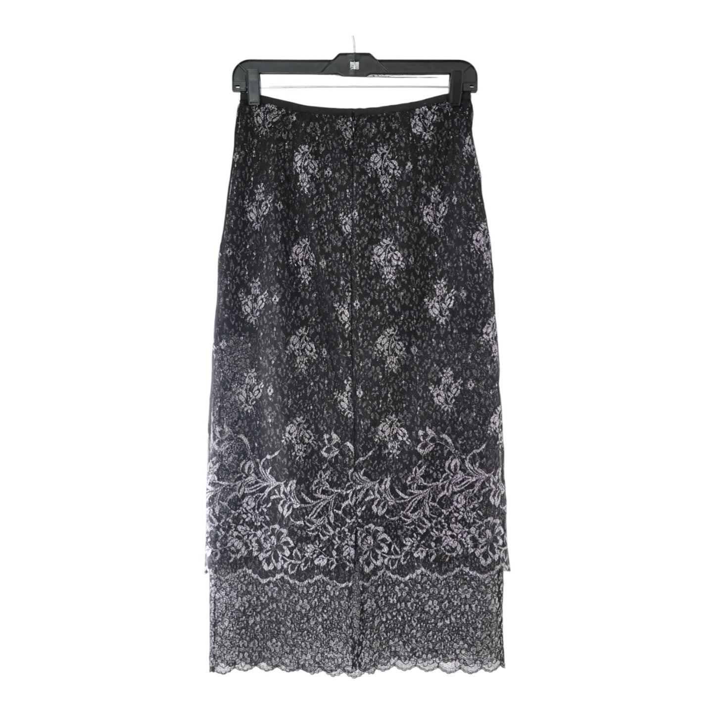 Cinq a Sept Black Shimmery Floral Skirt