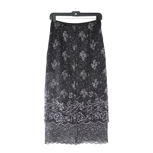 Cinq a Sept Black Shimmery Floral Skirt