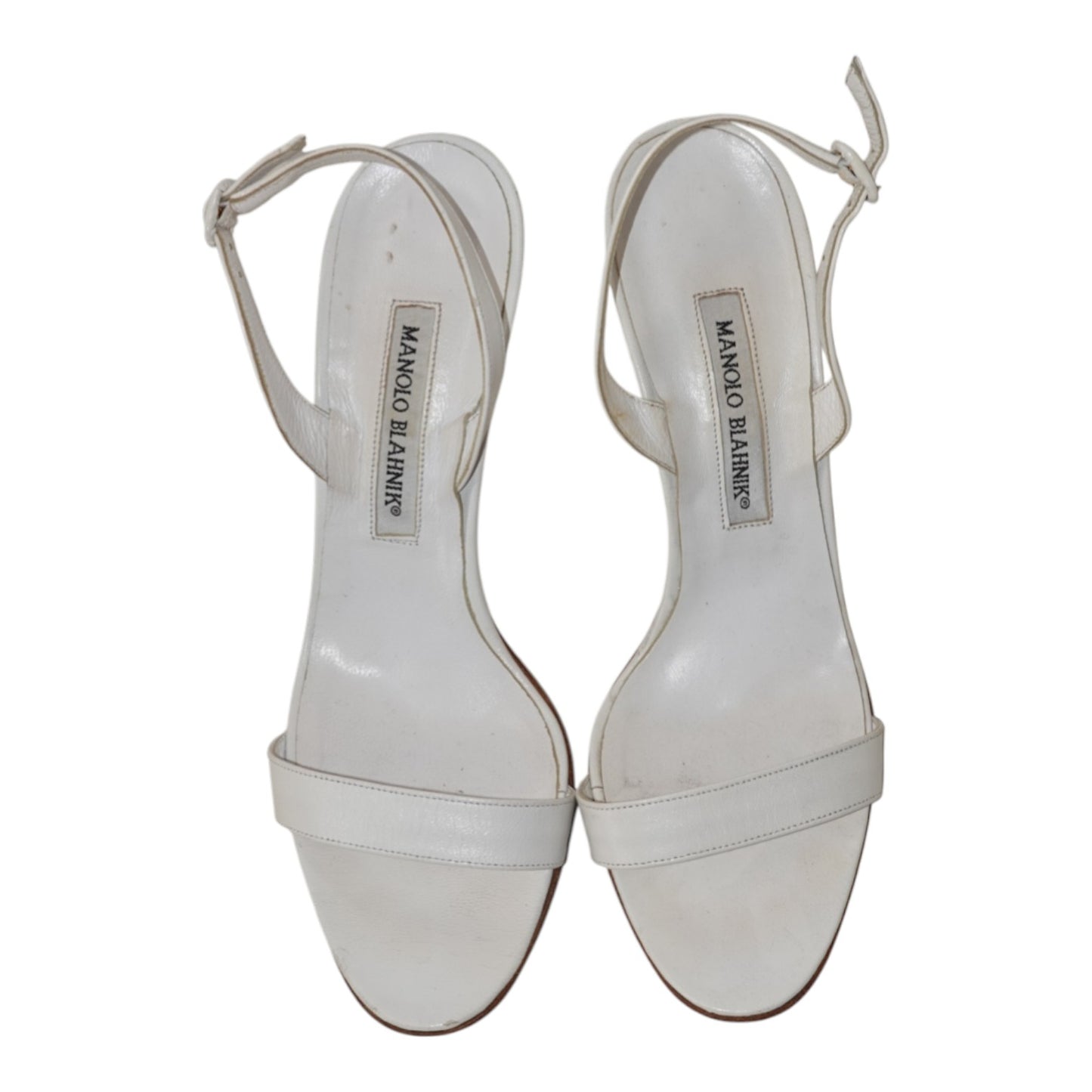 Manolo Blahnik White Strappy Heels