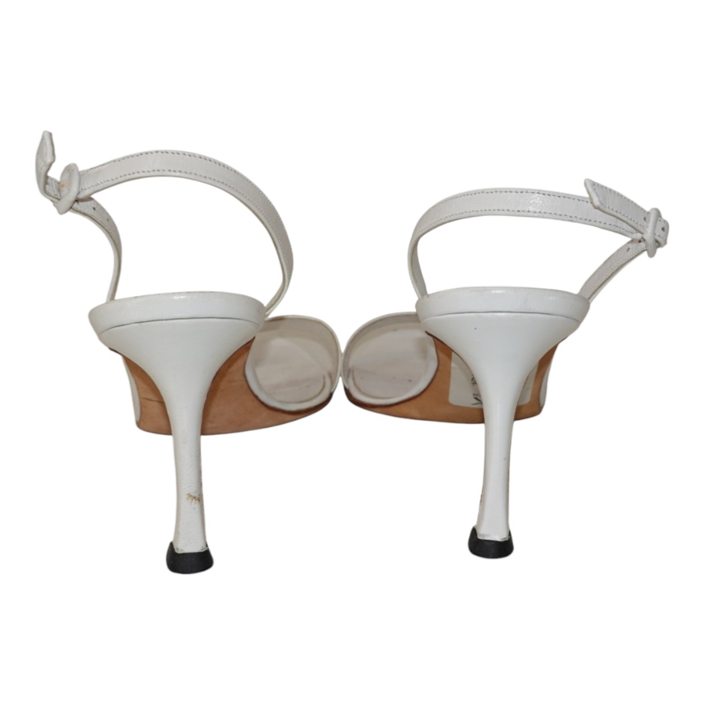 Manolo Blahnik White Strappy Heels