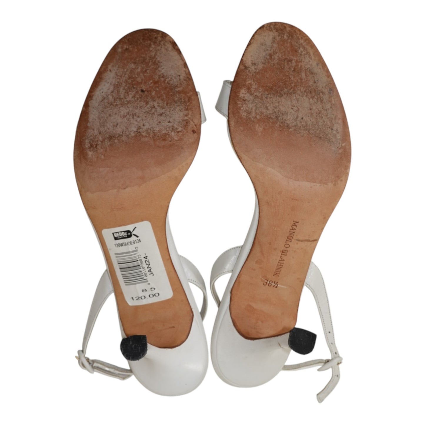 Manolo Blahnik White Strappy Heels