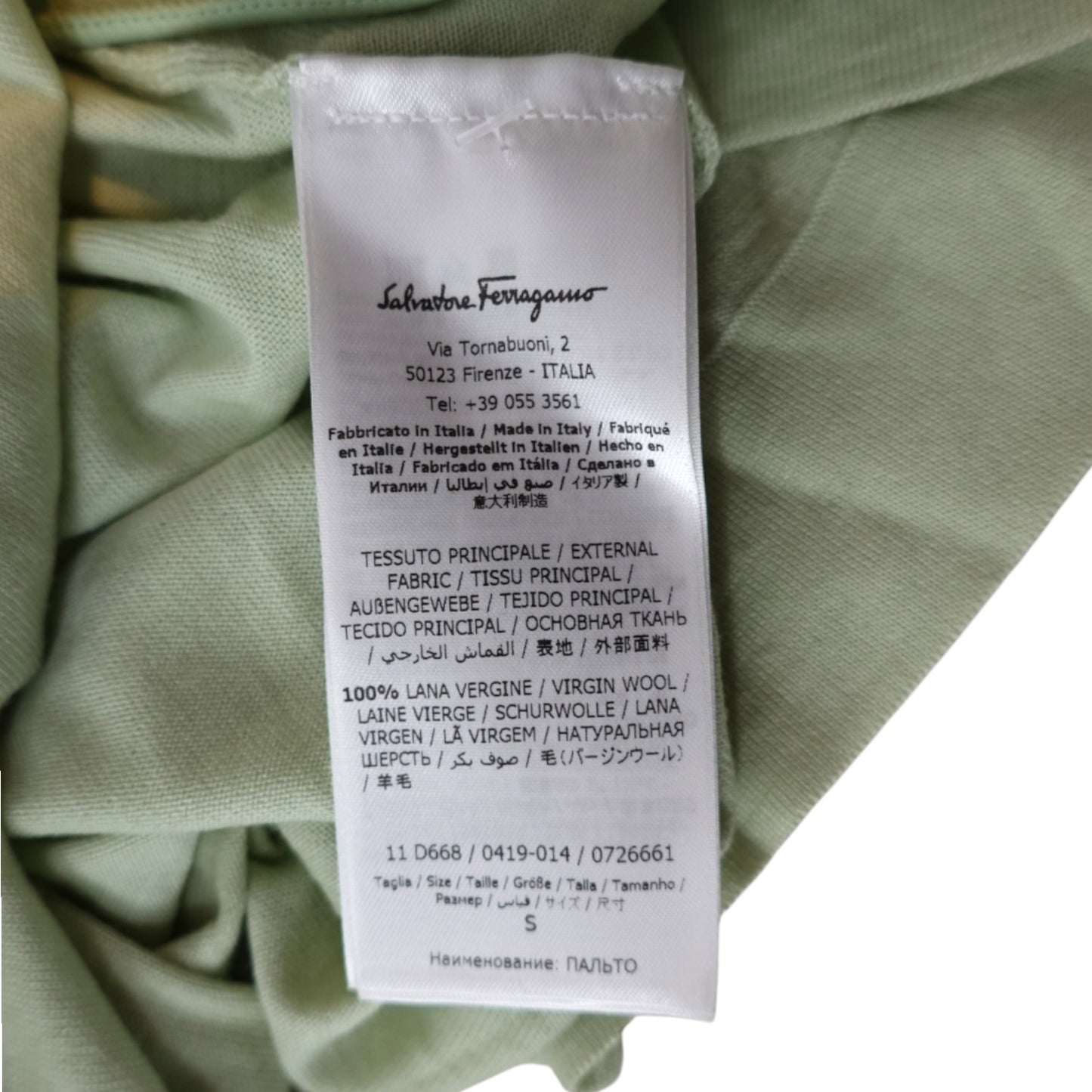 Salvatore Ferragamo Light Green Virgin Wool Flowy Cardigan