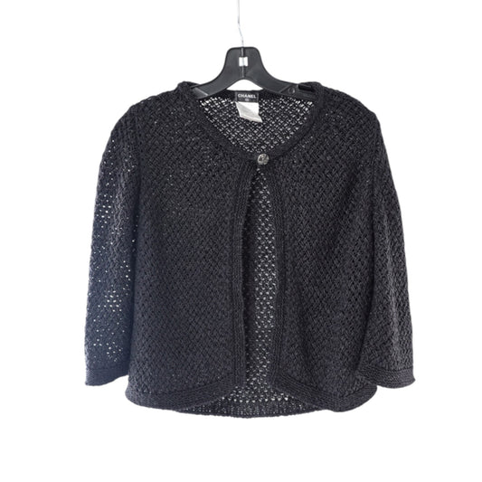 Chanel Black Open Knit Cardigan