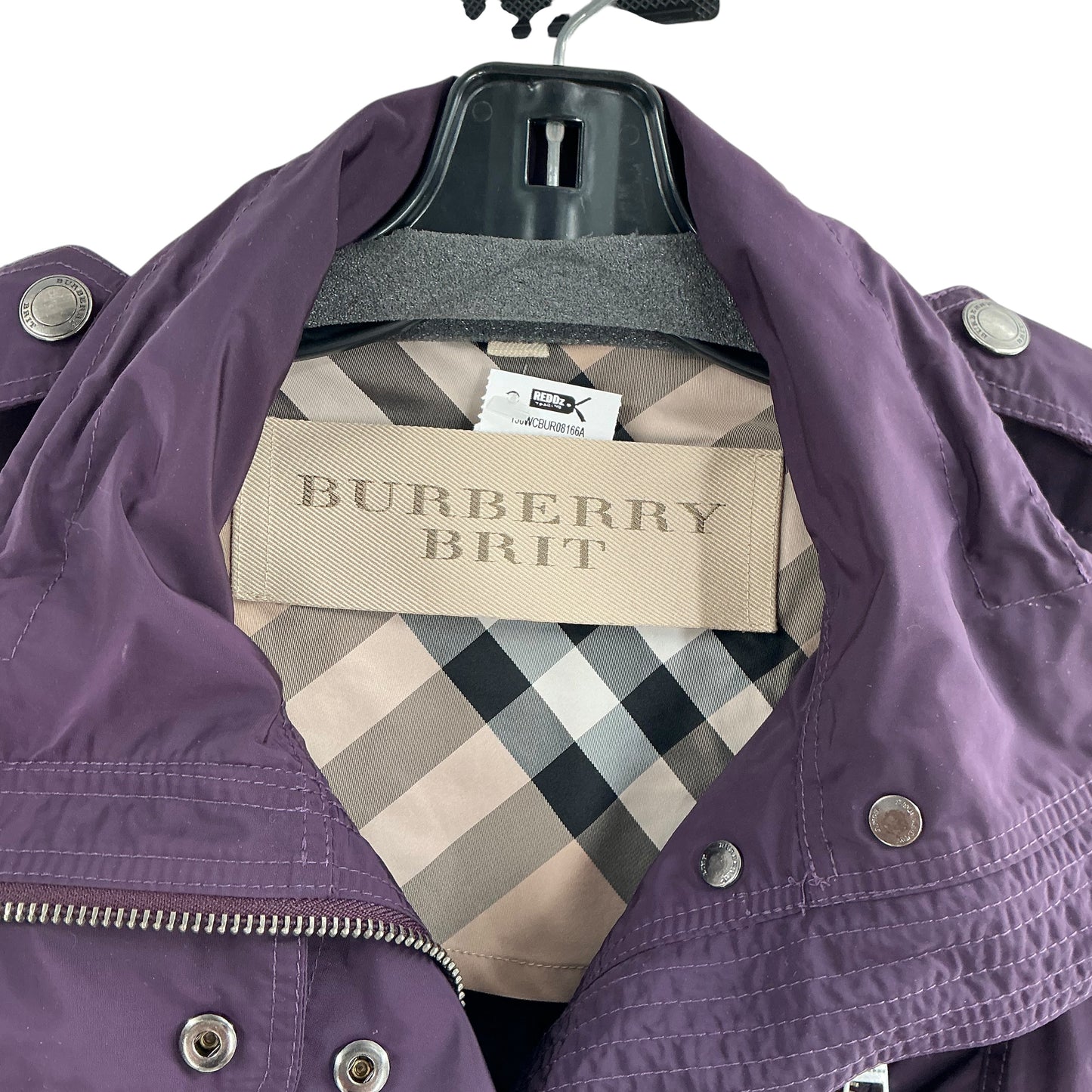 Burberry Brit Purple Belted Trench Coat Jacket