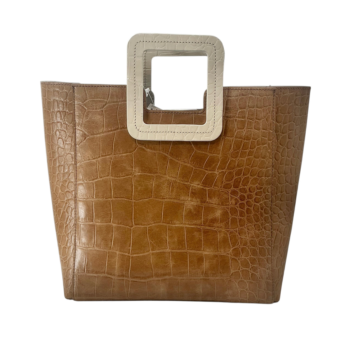 STAUD Shirley Croc-Embossed Leather Tote Bag