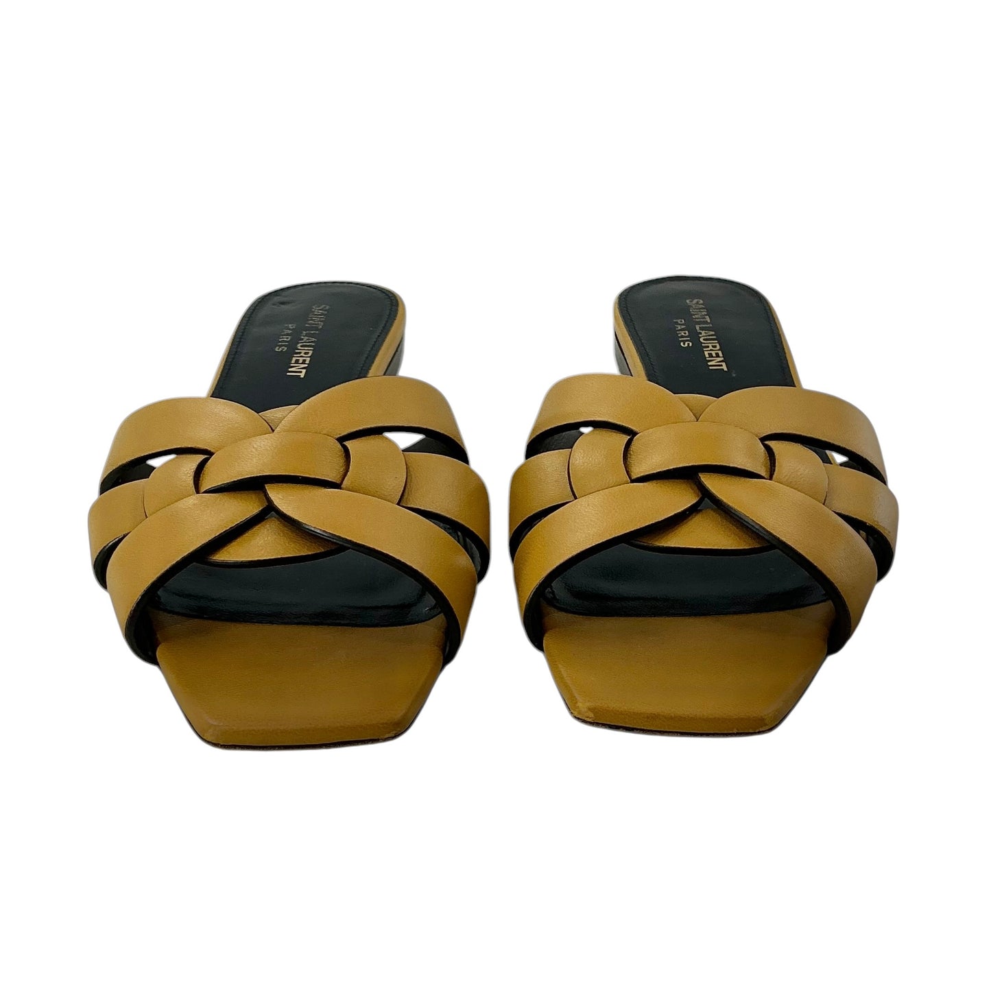 Saint Laurent Yellow Tribute Mules Flat Sandals