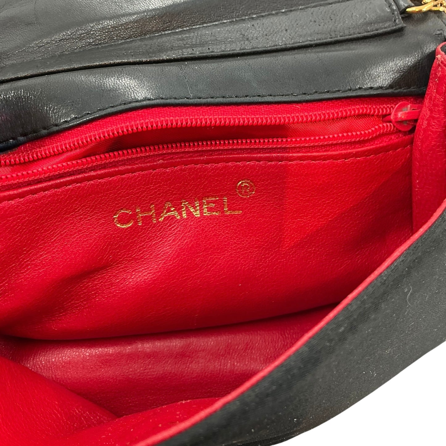 Vintage Chanel Satin and Calfskin Mini Shoulder Bag