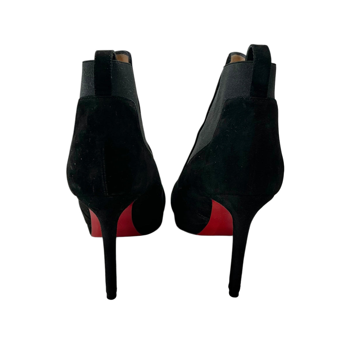 Christian Louboutin Crochinetta Black Suede Chelsea Ankle Booties