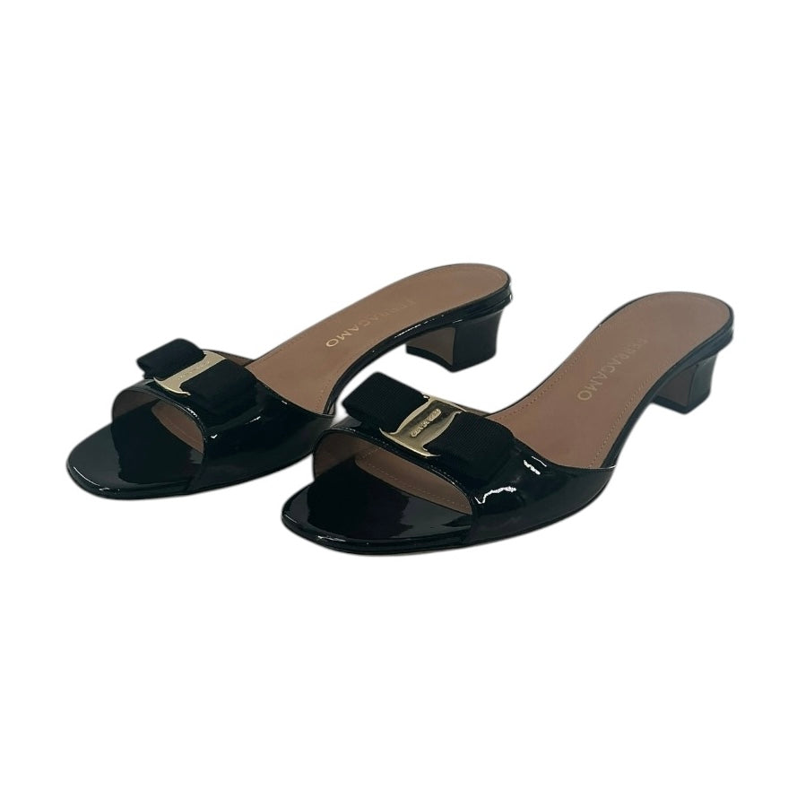 Ferragamo Vanilla Bow Slide Sandals