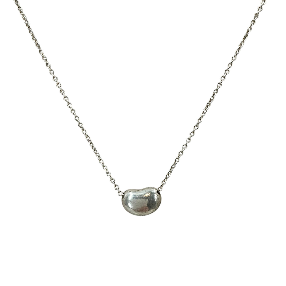 Tiffany & Co. Elsa Peretti Sterling Silver Bean Pendant Necklace