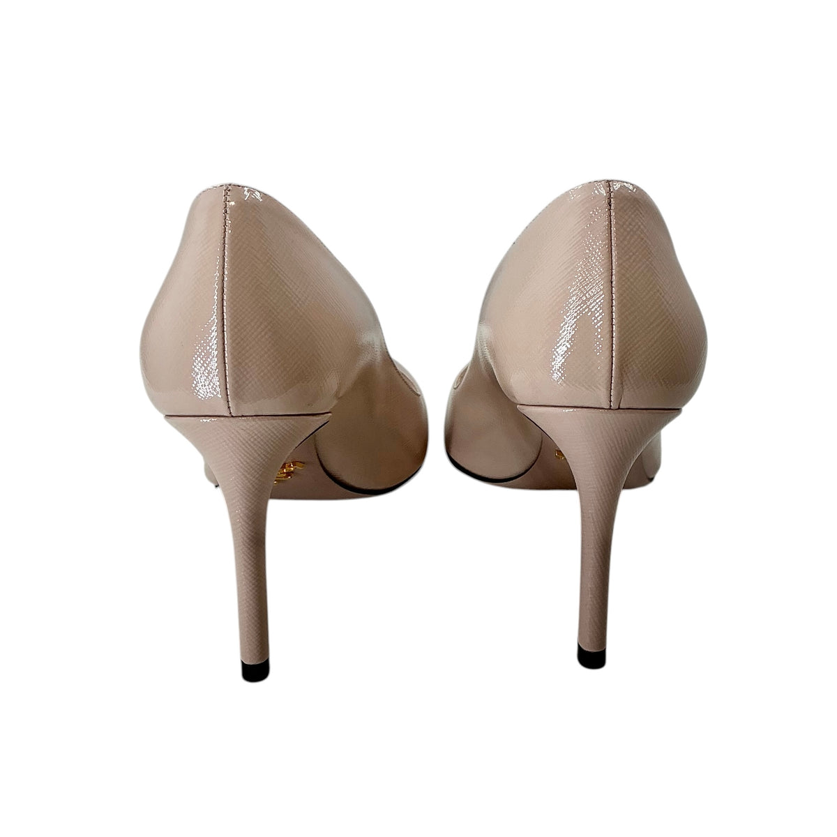 Prada Saffiano Leather Pointed-Toe Pumps - Beige/Cipria