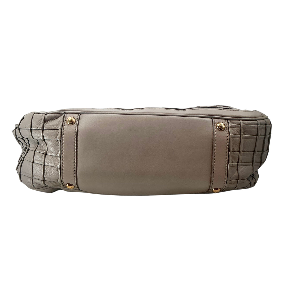 Salvatore Ferragamo Grey Betulla Quilted Basket-Weave Leather Double Gancini Chain Tote Bag