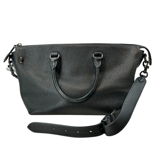COACH Cara Satchel in Black Soft Pebble Leather (Style CE741)