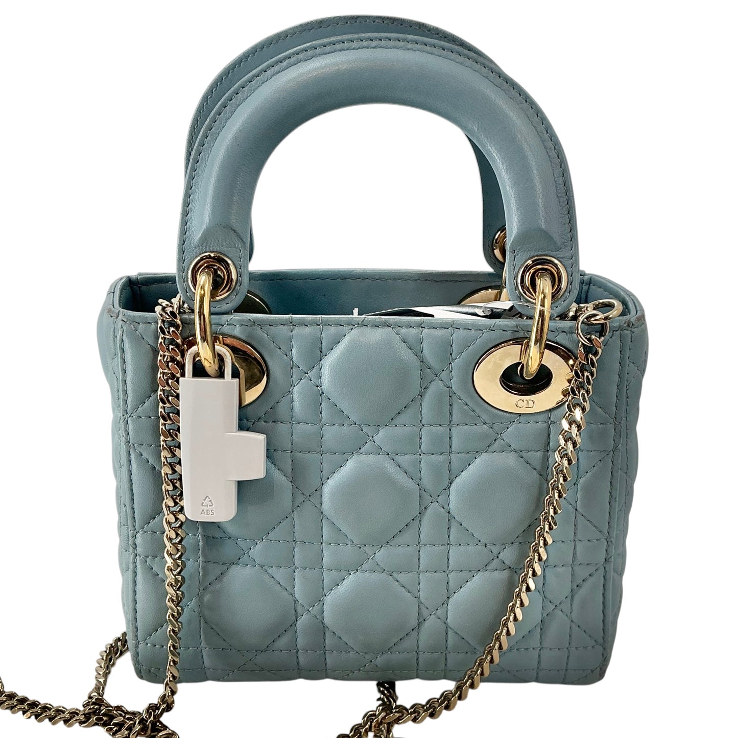 Christian Dior Mini Lady Dior Bag - Light Blue/Cloud Blue Cannage Lambskin
