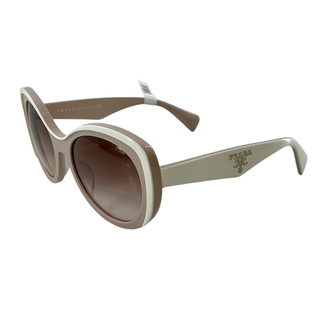 Prada Baroque Oversized Two-Tone Brown & White Sunglasses