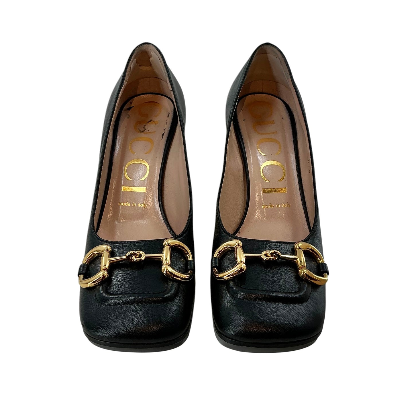 Gucci Malaga Kid Leather Horsebit Pumps