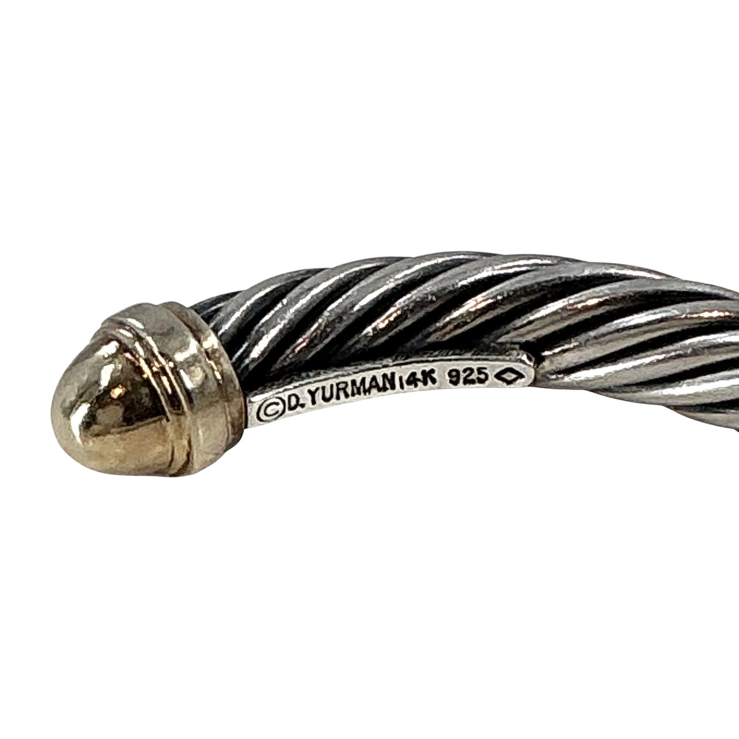 David Yurman 7mm Cable Classics Cuff Bracelet with 14K Gold Domes