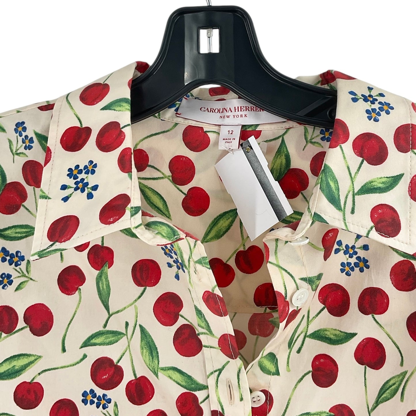 Carolina Herrera Cherry-Print Button-Down Blouse