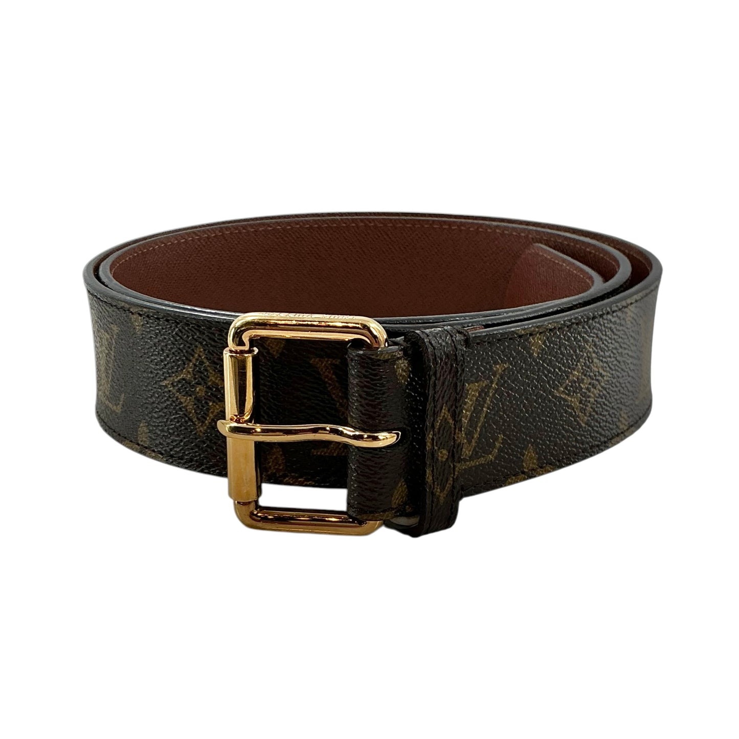 Louis Vuitton Monogram Canvas Ceinture Belt with Gold-Tone Buckle