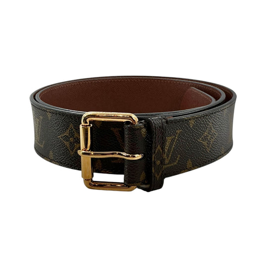 Louis Vuitton Monogram Canvas Ceinture Belt with Gold-Tone Buckle