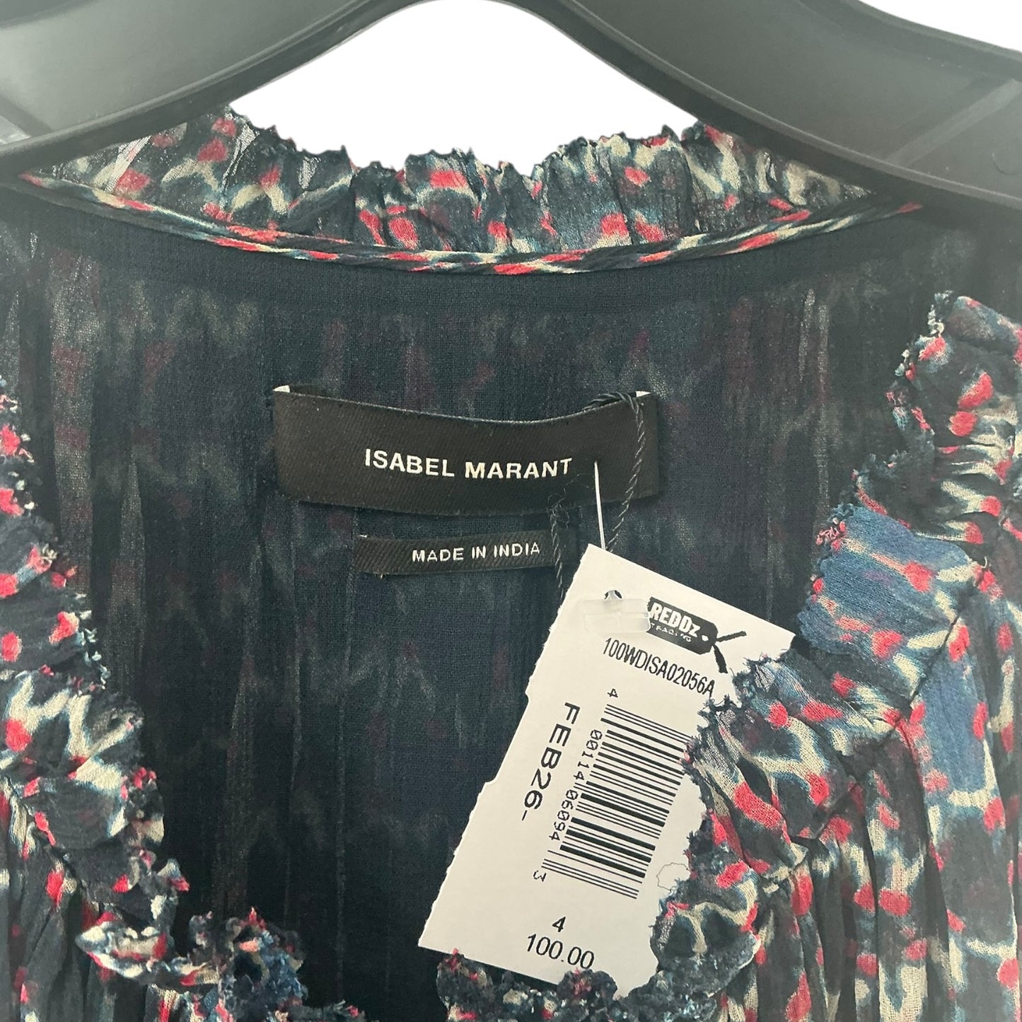 Isabel Marant Fadelo Blue Geometric Print Halter Mini Dress