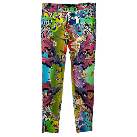 Versus Versace Rainbow Baroque Print Slim-Fit Stretch Jeans