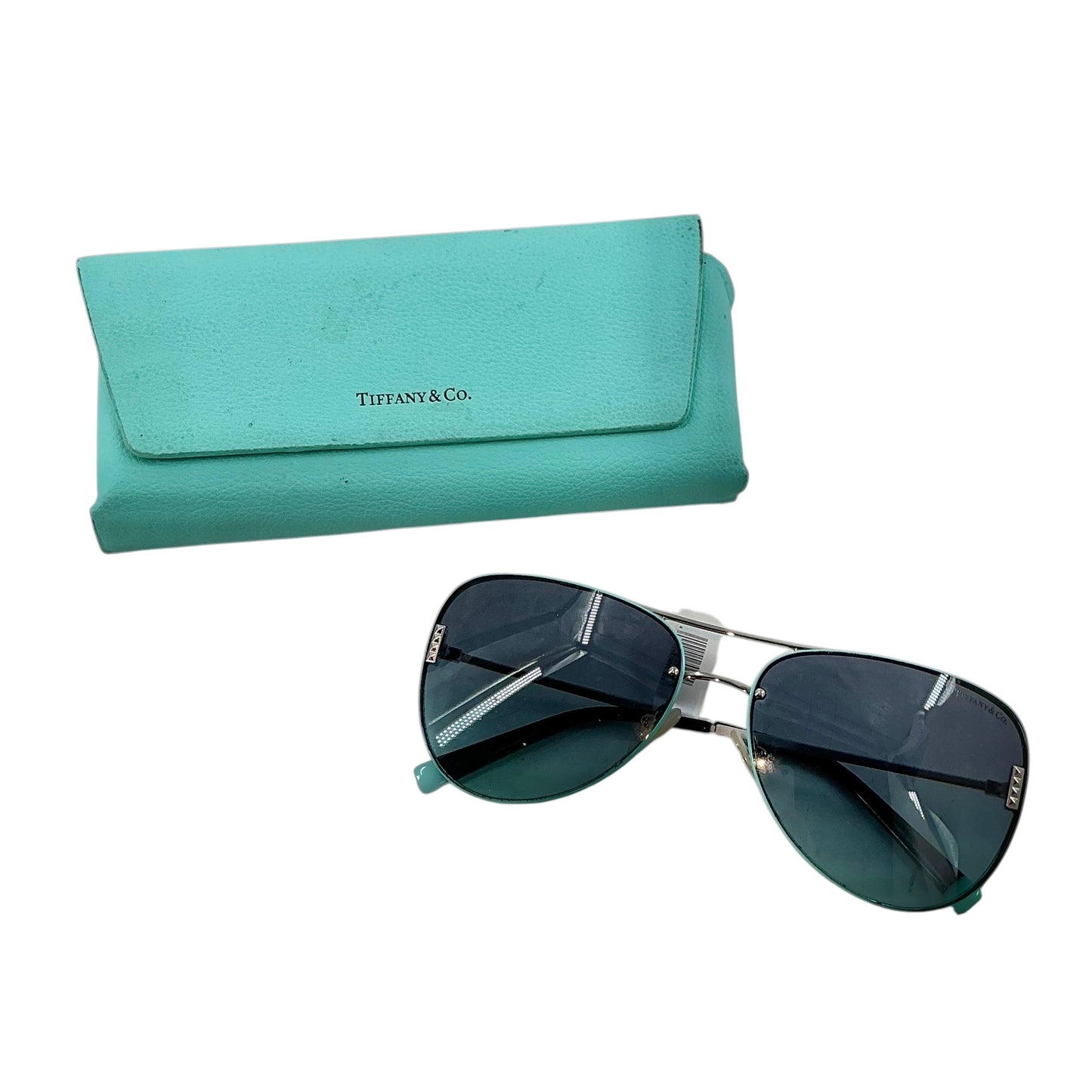 Tiffany & Co. TF3066 Silver Aviator Sunglasses with Azure Gradient Blue Lenses