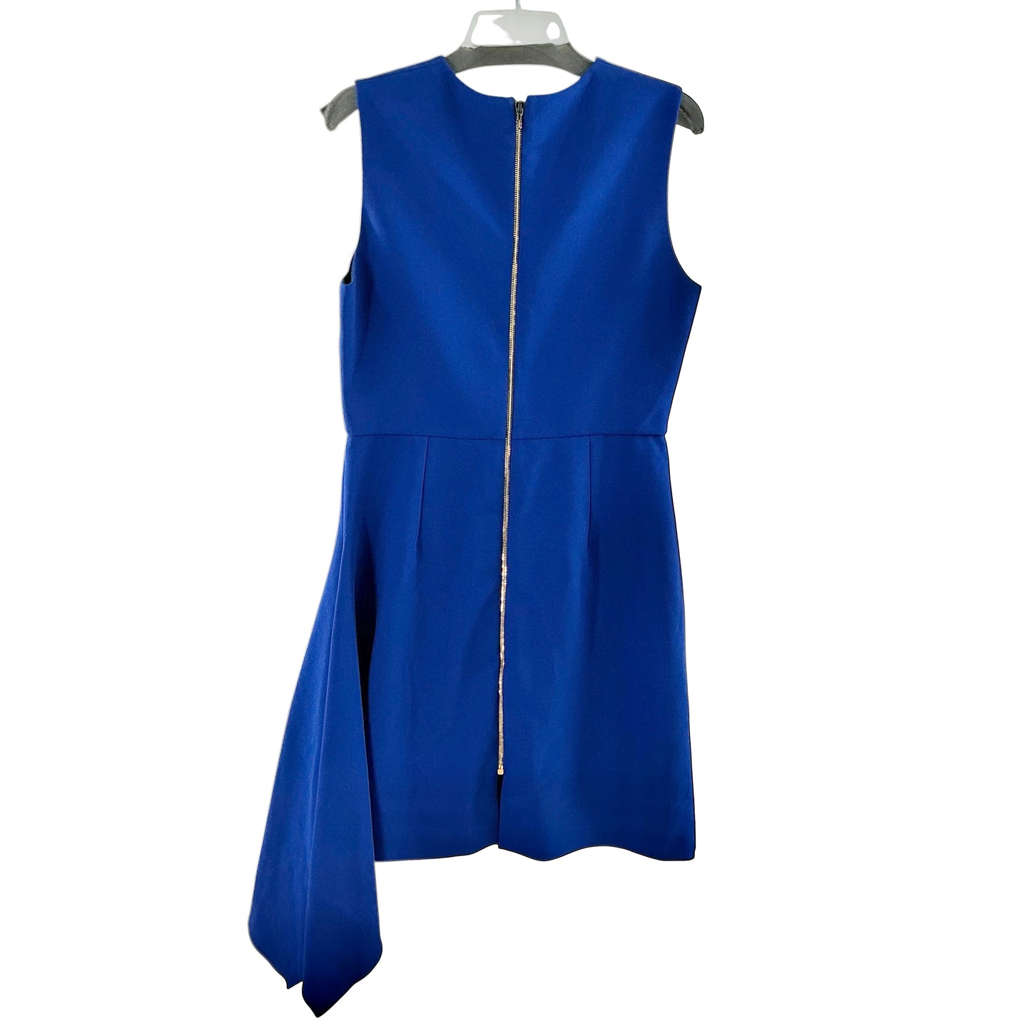 Roland Mouret Blue Asymmetrical V-Neck Sheath Dress