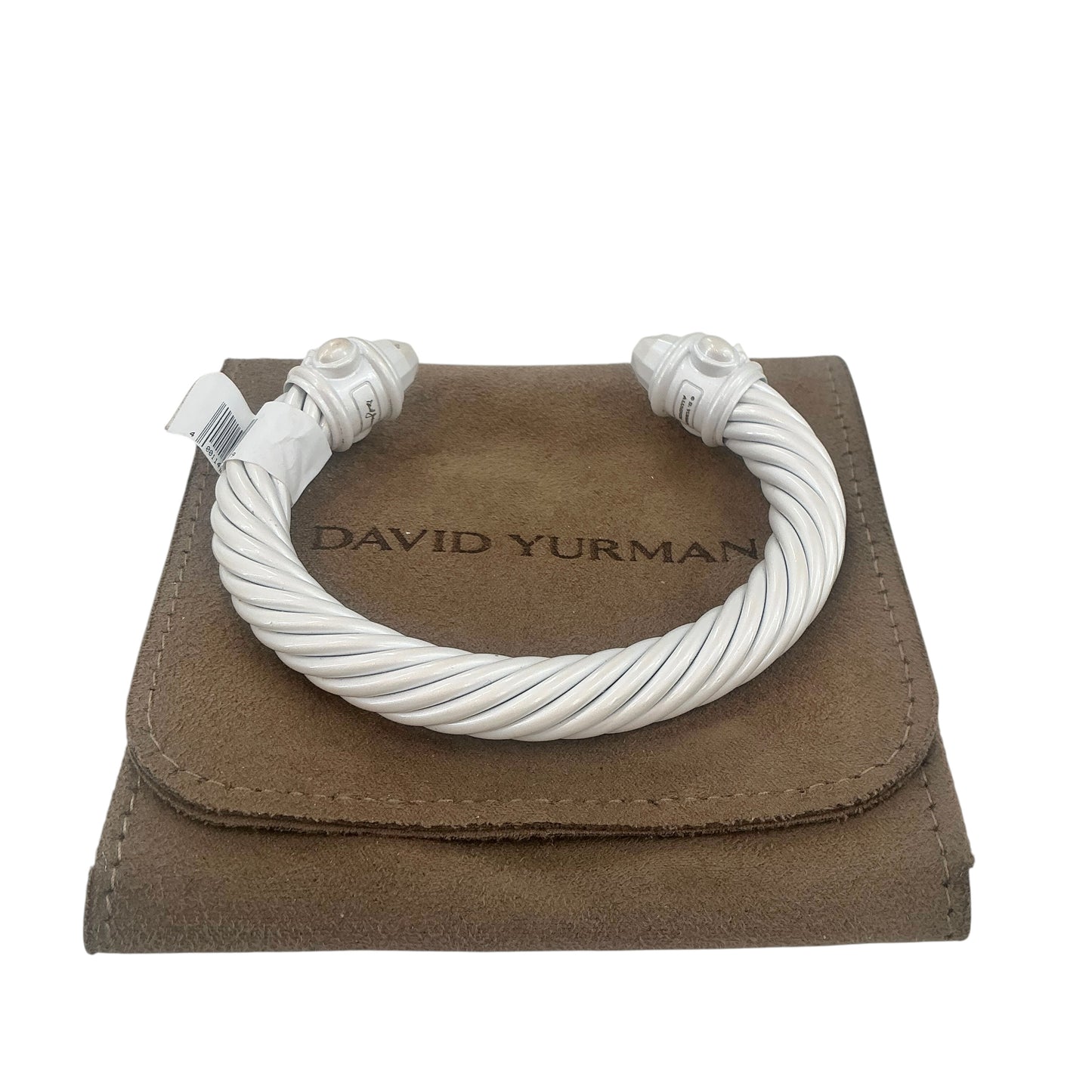 David Yurman White Aluminum Renaissance Cable Cuff Bracelet
