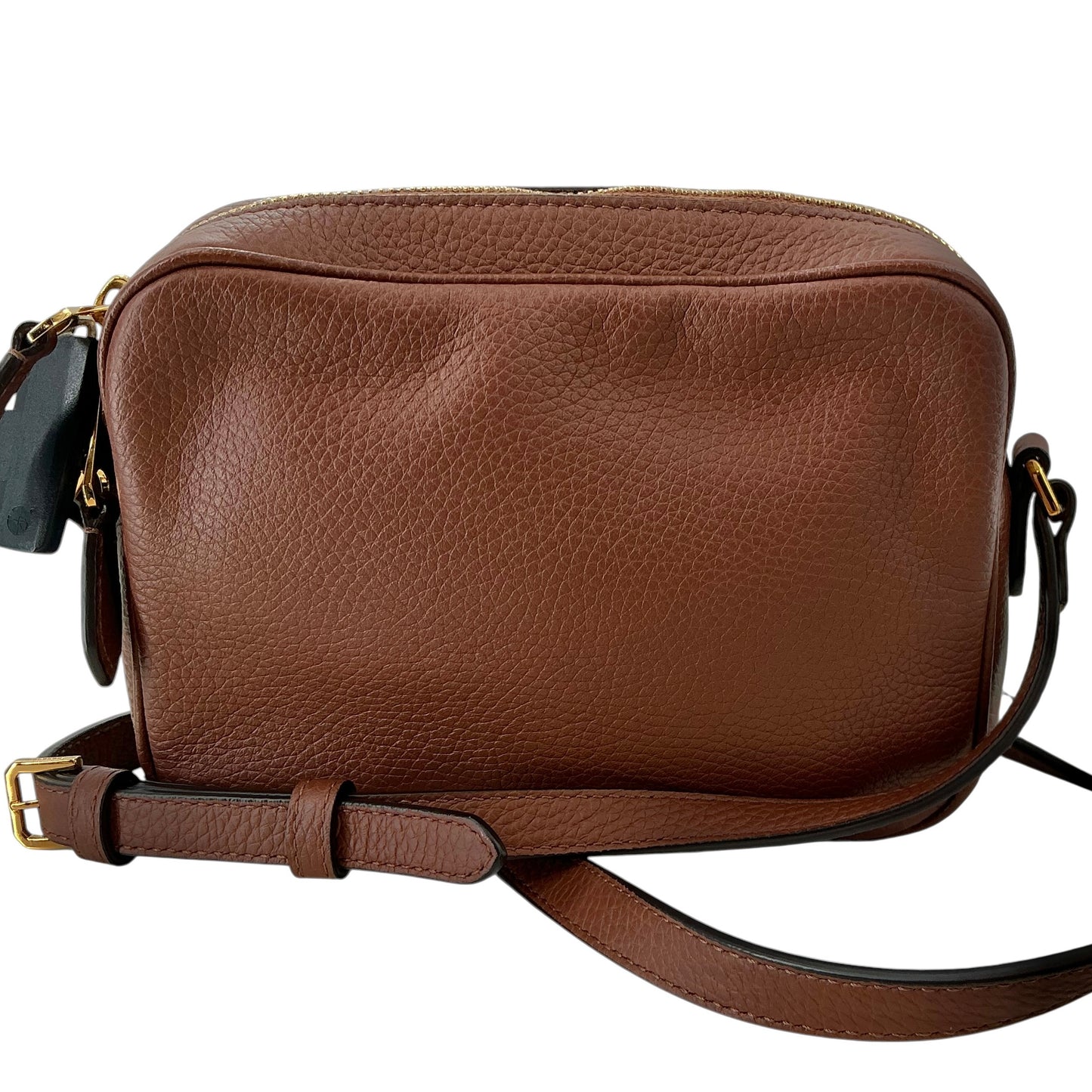 Burberry Small Branded Grainy Leather Camera Crossbody Bag – Tan Brown