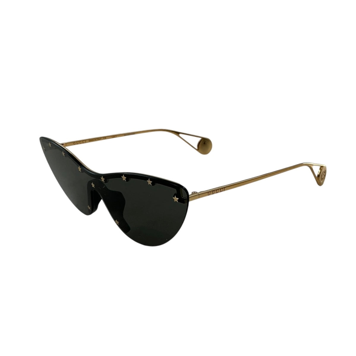 Gucci Women's GG0666S-001 Star-Studded Cat-Eye Shield Sunglasses