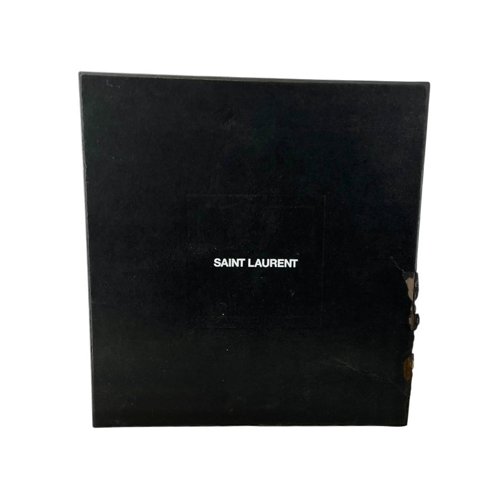 Saint Laurent Patent Cassandra 100 Ankle Strap Sandals