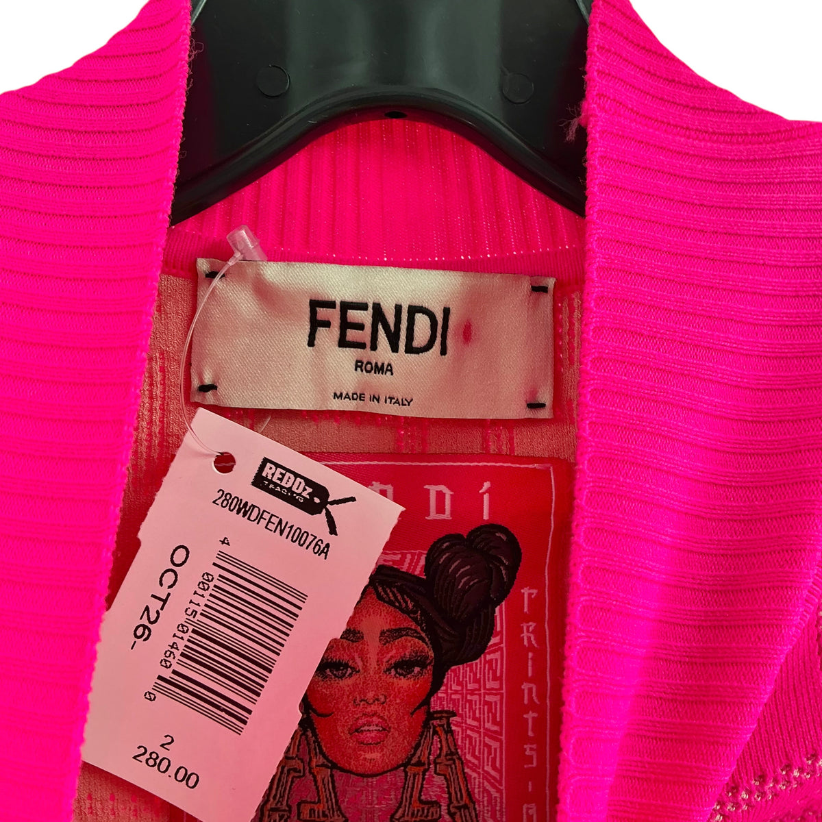 Givenchy Fuchsia Pink 4G Allover Jacquard Knit Long Sleeve Midi Dress
