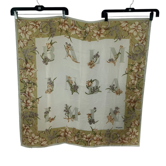 Pierre Balmain Vintage Floral Alphabet Silk Scarf