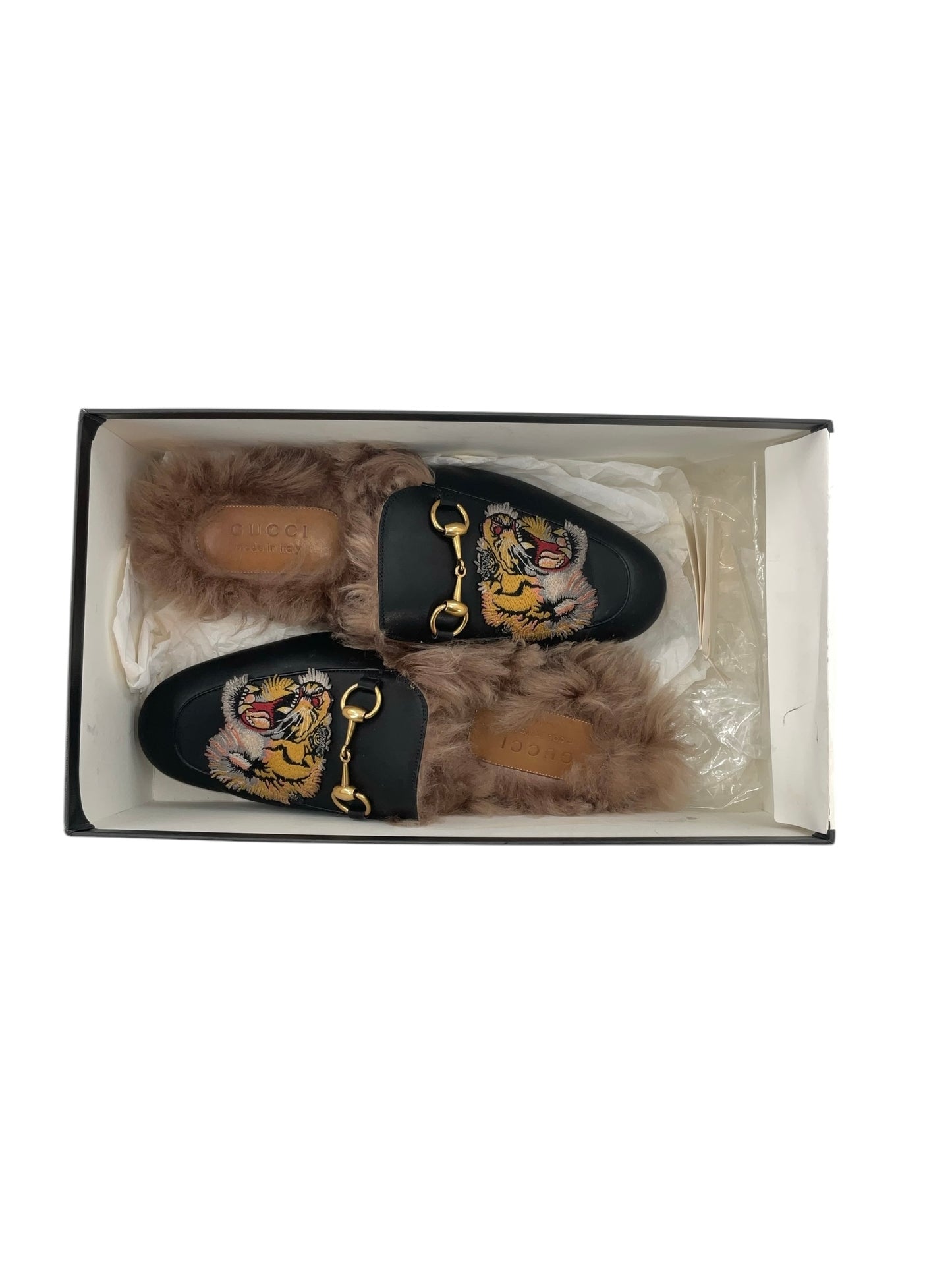 Gucci Princetown Tiger Shearling Loafers