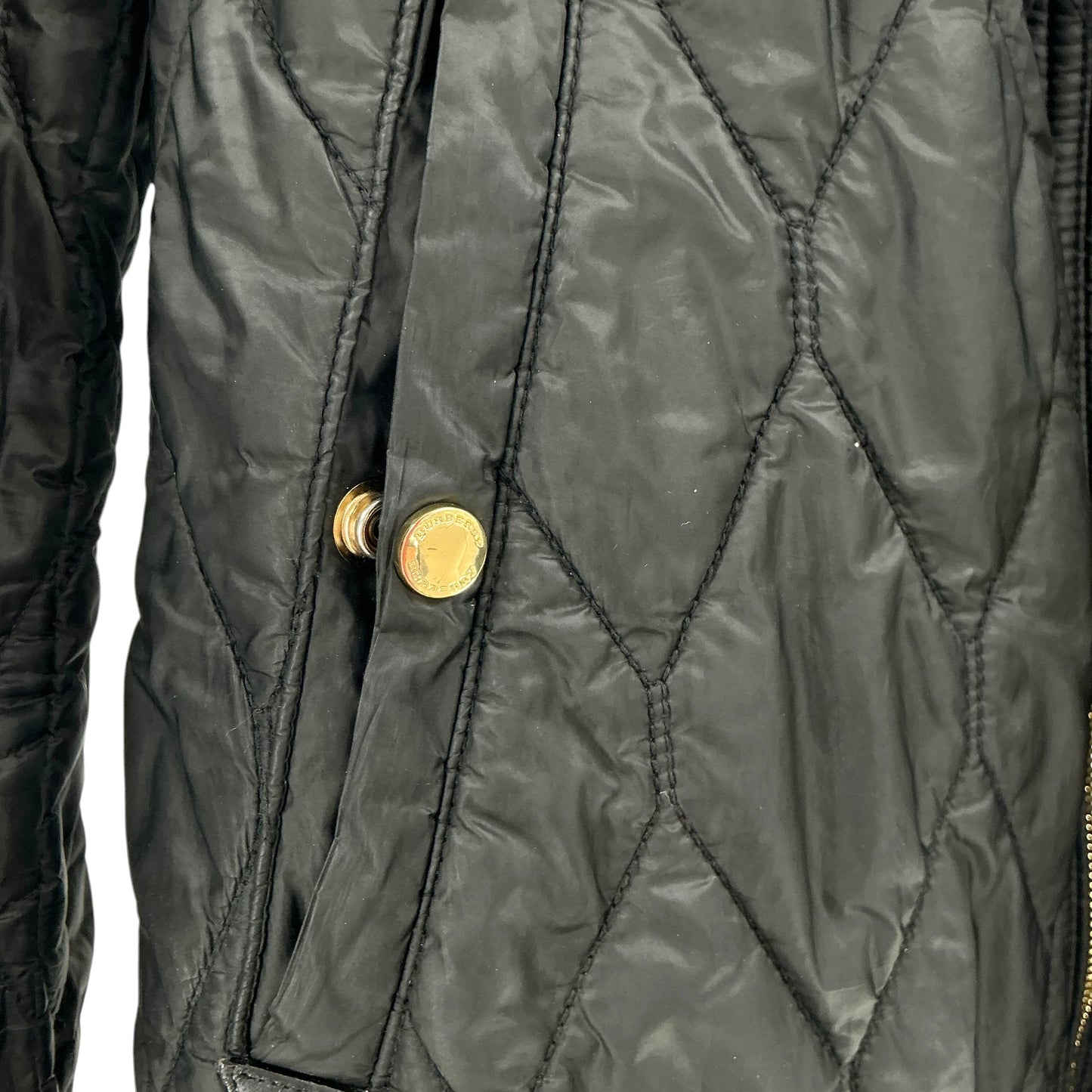 Burberry Brit Black Diamond Quilted Hooded Jacket