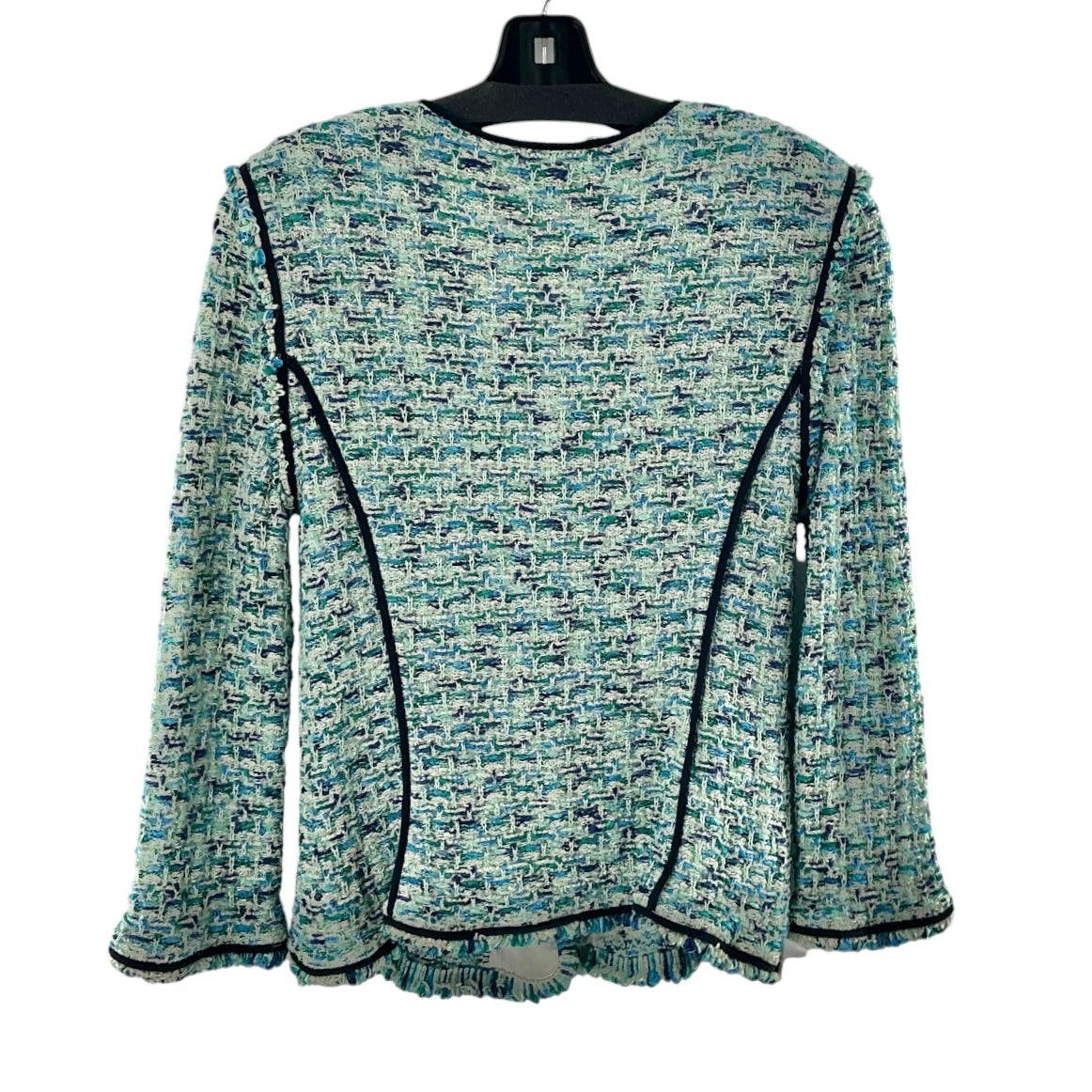 St. John Couture Teal Multi Fringe Knit Jacket