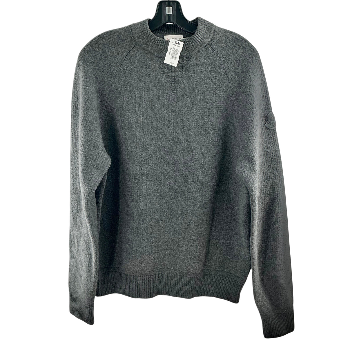 Moncler Grey Wool & Cashmere Raglan Crewneck Sweater