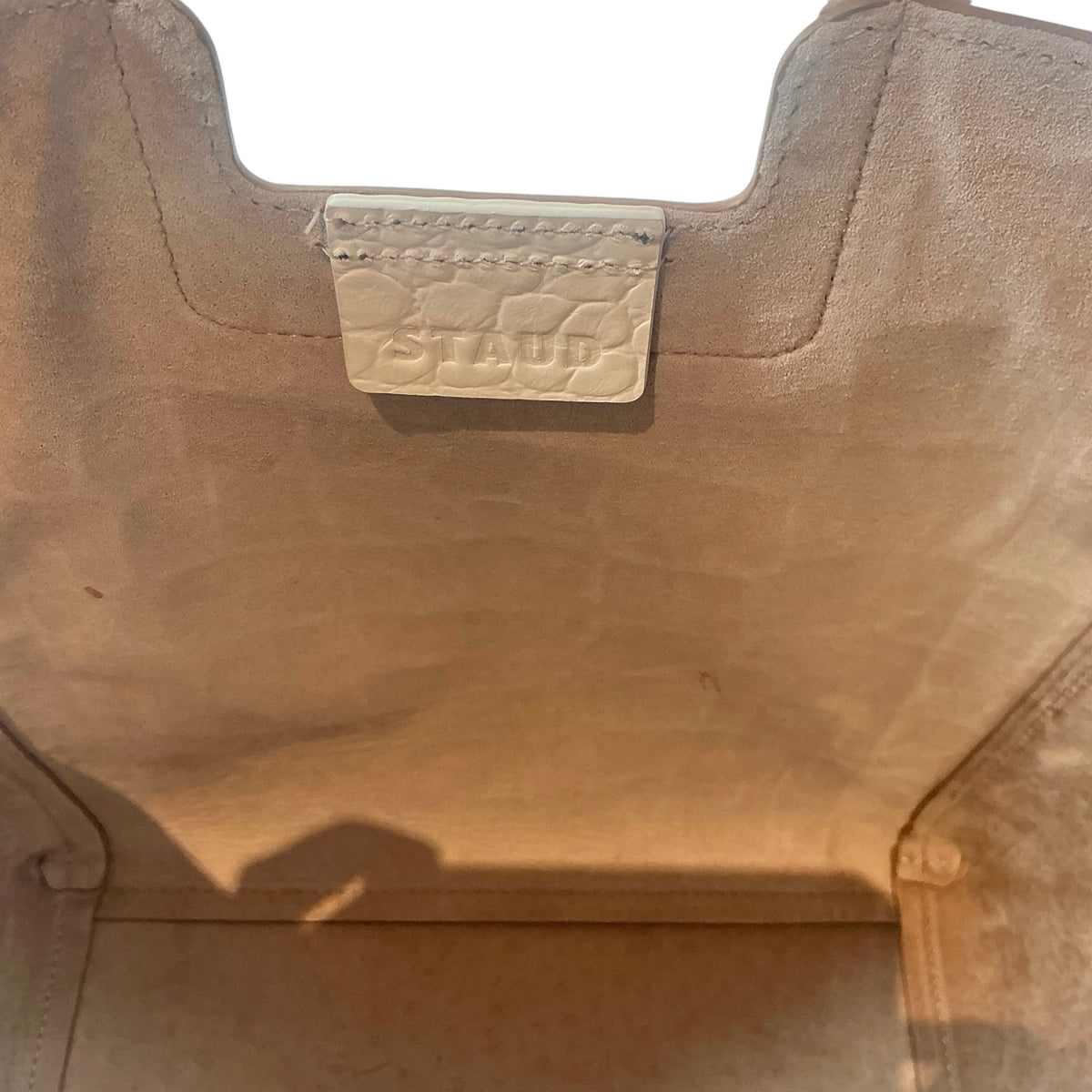 STAUD Shirley Croc-Embossed Leather Tote Bag